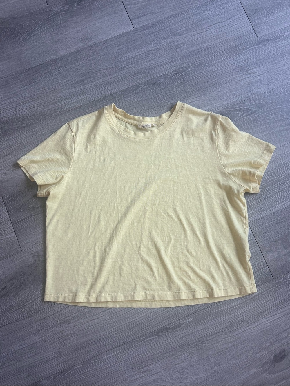 Madewell Yellow Cropped Tee Medium